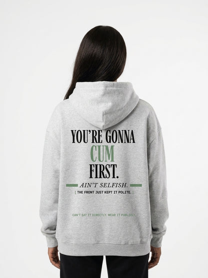 Flower Gray - YOU'LL LEAVE MARKS HOODIE, WEARCAPTION heavyweight oversized back view