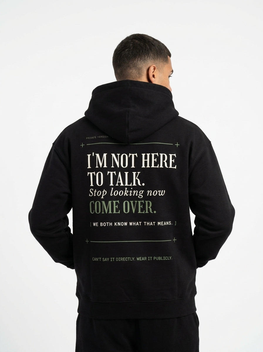 Black - THE WAY YOU'RE LOOKING AT ME HOODIE, WEARCAPTION heavyweight oversized back view