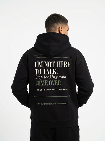 Black - THE WAY YOU'RE LOOKING AT ME HOODIE, WEARCAPTION heavyweight oversized back view