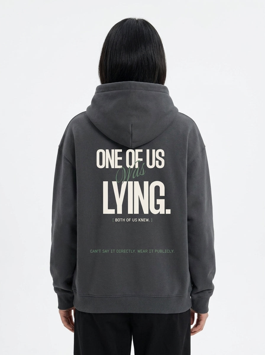 Dark Gray - YOU'LL LEAVE MARKS HOODIE, WEARCAPTION heavyweight oversized back view