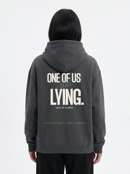 Dark Gray - YOU'LL LEAVE MARKS HOODIE, WEARCAPTION heavyweight oversized back view