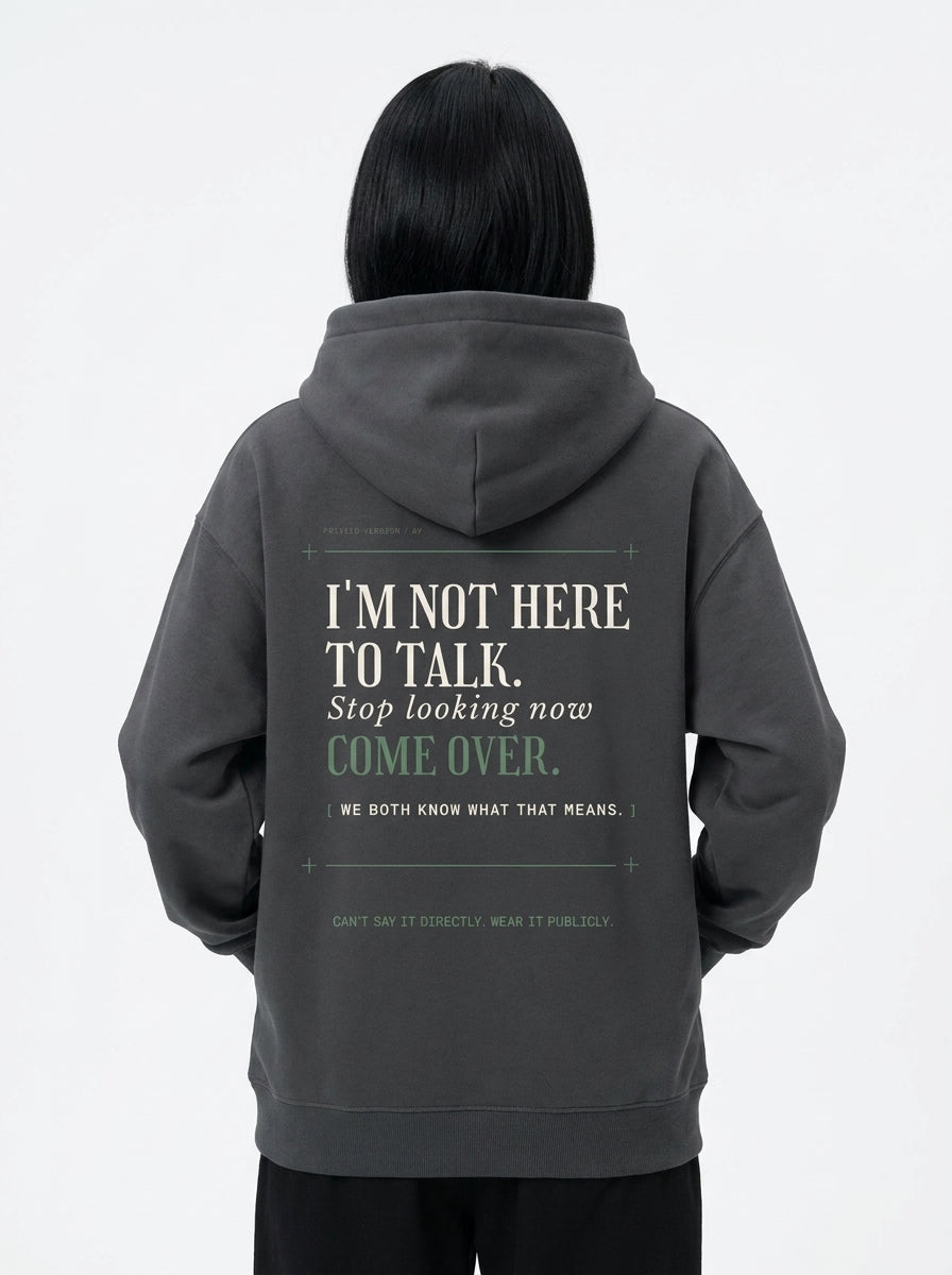 Dark Gray - THE WAY YOU'RE LOOKING AT ME HOODIE, WEARCAPTION heavyweight oversized back view