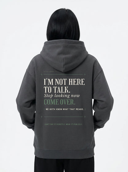 Dark Gray - THE WAY YOU'RE LOOKING AT ME HOODIE, WEARCAPTION heavyweight oversized back view