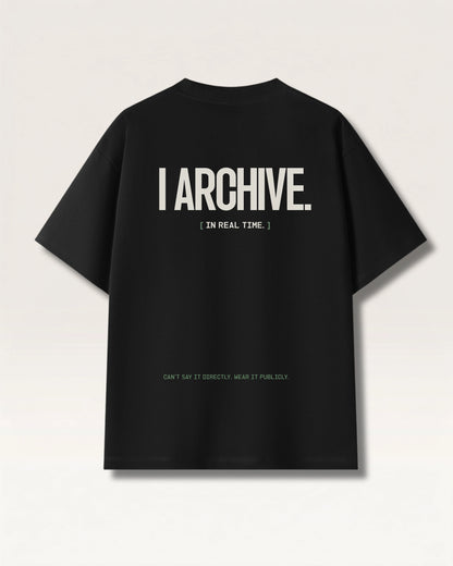 Black - I DON'T REACT TEE, oversized heavyweight cotton