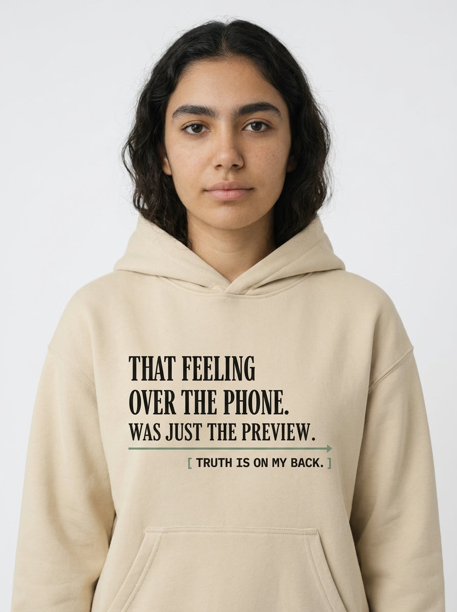 Apricot - THAT FEELING OVER THE PHONE HOODIE, WEARCAPTION heavyweight oversized front view