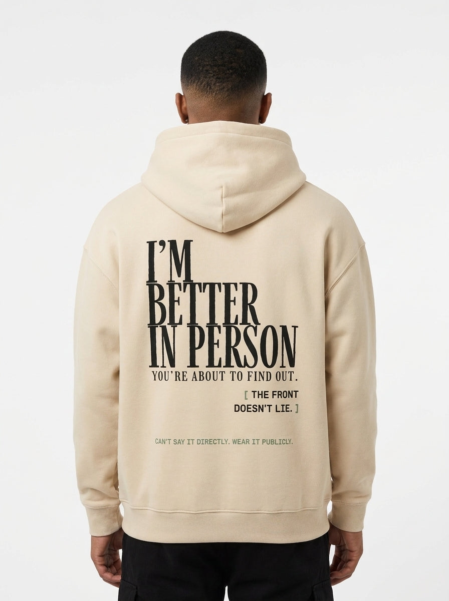 Apricot - THAT FEELING OVER THE PHONE HOODIE, WEARCAPTION heavyweight oversized back view