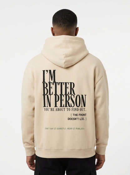 Apricot - THAT FEELING OVER THE PHONE HOODIE, WEARCAPTION heavyweight oversized back view