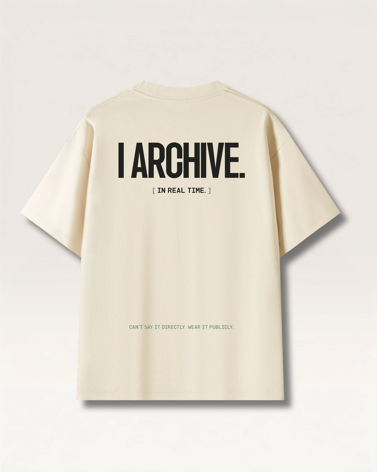 Mild Apricot- I DON'T REACT TEE, oversized heavyweight cotton
