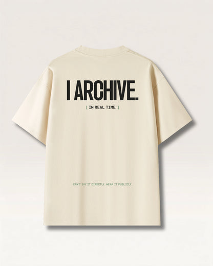 Mild Apricot- I DON'T REACT TEE, oversized heavyweight cotton
