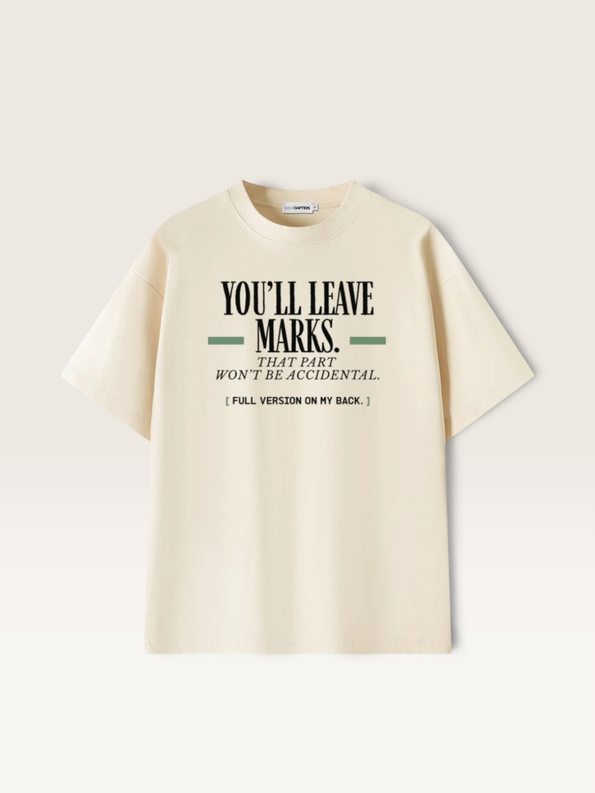 Mild Apricot - YOU'LL LEAVE MARKS TEE, WEARCAPTION heavyweight oversized front view