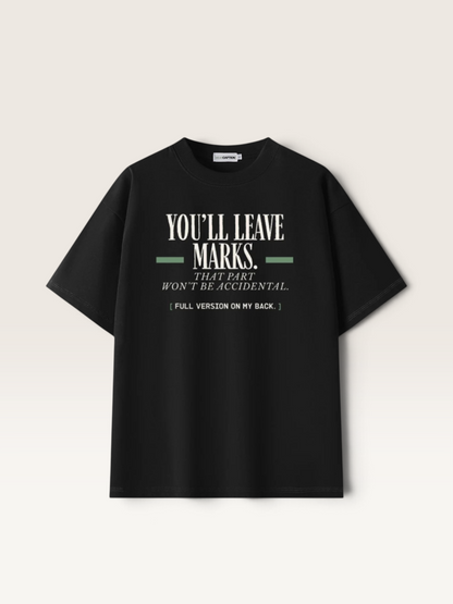 Black - YOU'LL LEAVE MARKS TEE, WEARCAPTION heavyweight oversized front view
