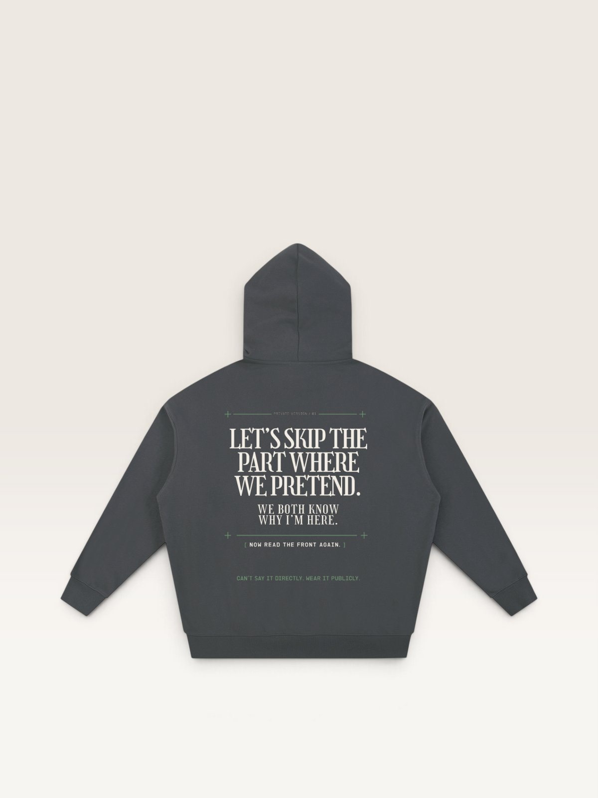 Dark Gray - I'LL STAY IF YOU ASK HOODIE, WEARCAPTION heavyweight oversized back view