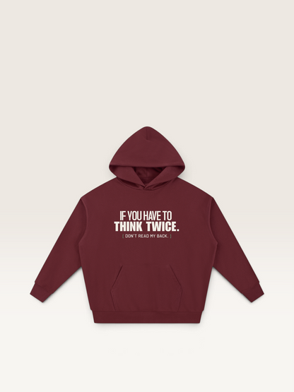 Dull Red - DON'T READ MY BACK HOODIE, WEARCAPTION heavyweight oversized front view
