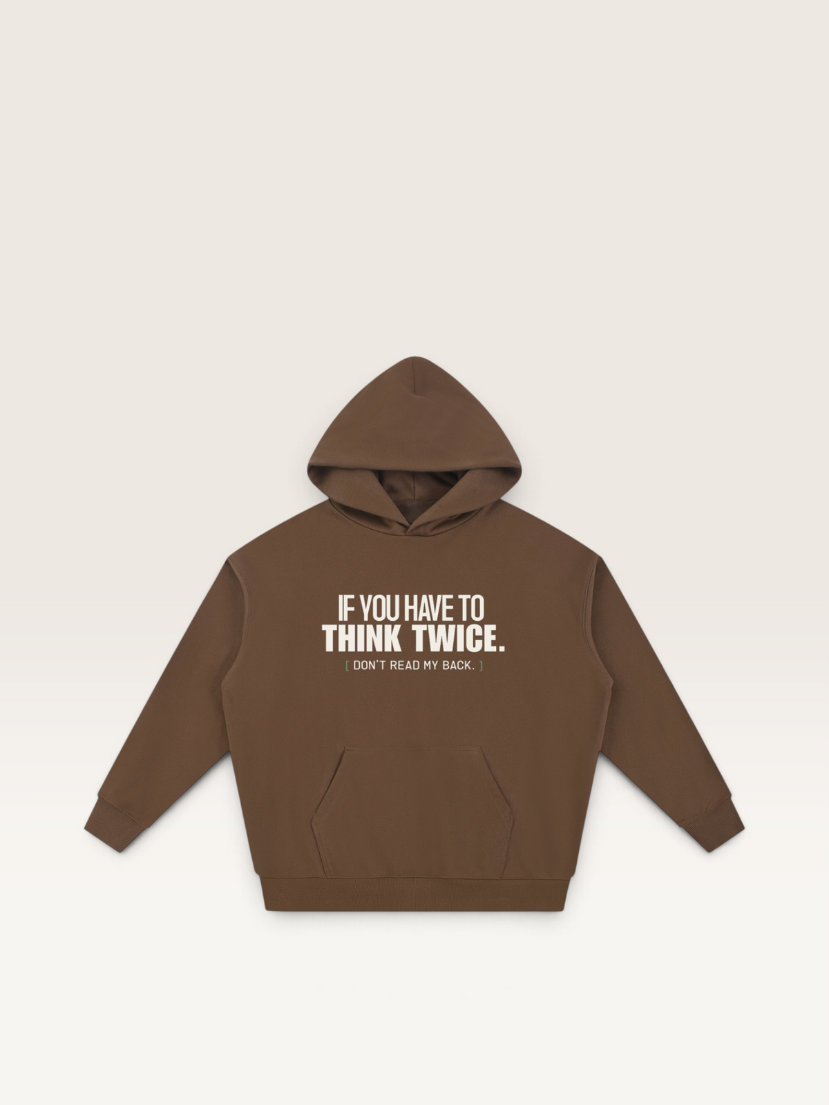 Coffee - DON'T READ MY BACK HOODIE, WEARCAPTION heavyweight oversized front view