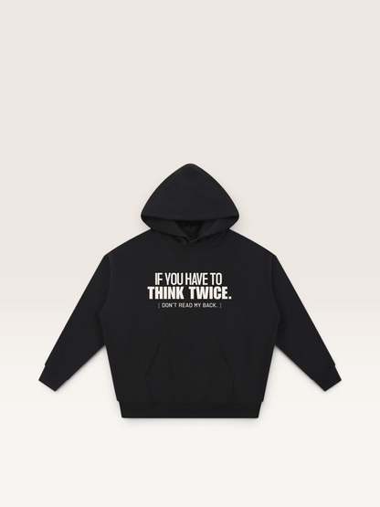 Black - DON'T READ MY BACK HOODIE, WEARCAPTION heavyweight oversized front view