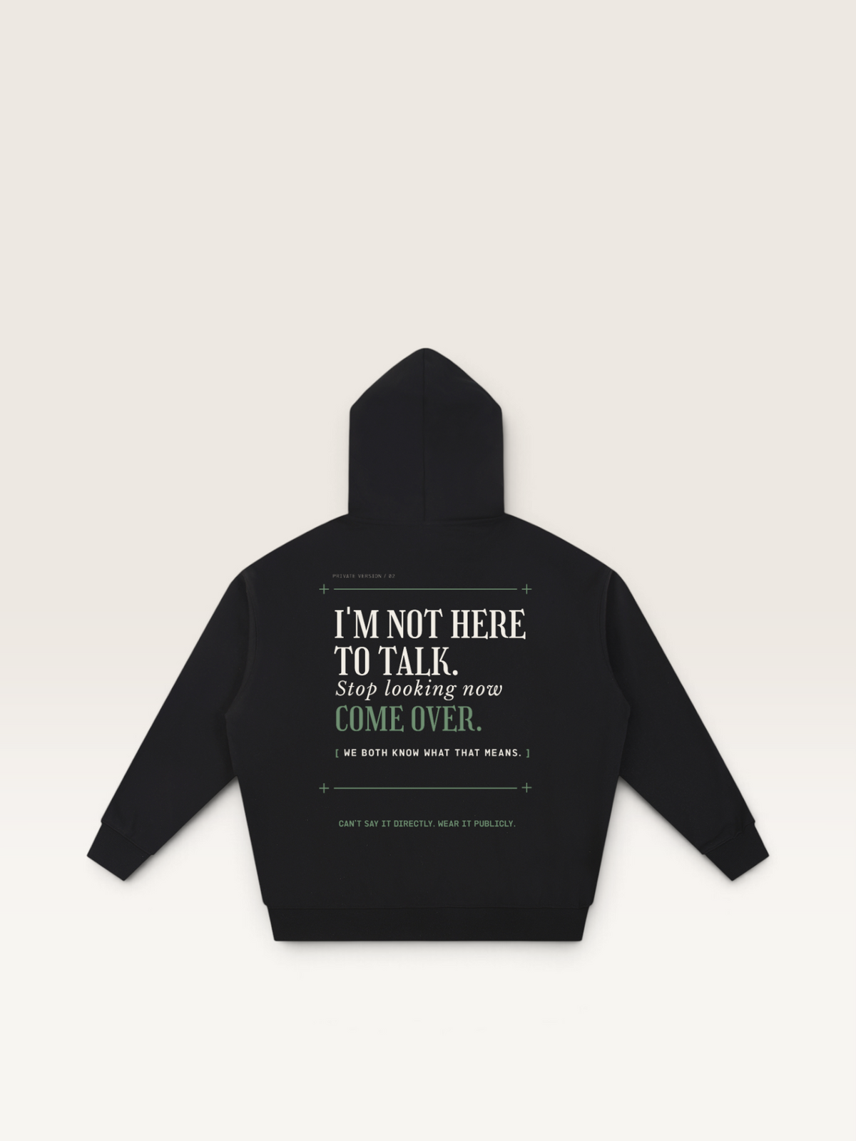 Black - THE WAY YOU'RE LOOKING AT ME HOODIE, WEARCAPTION heavyweight oversized back view