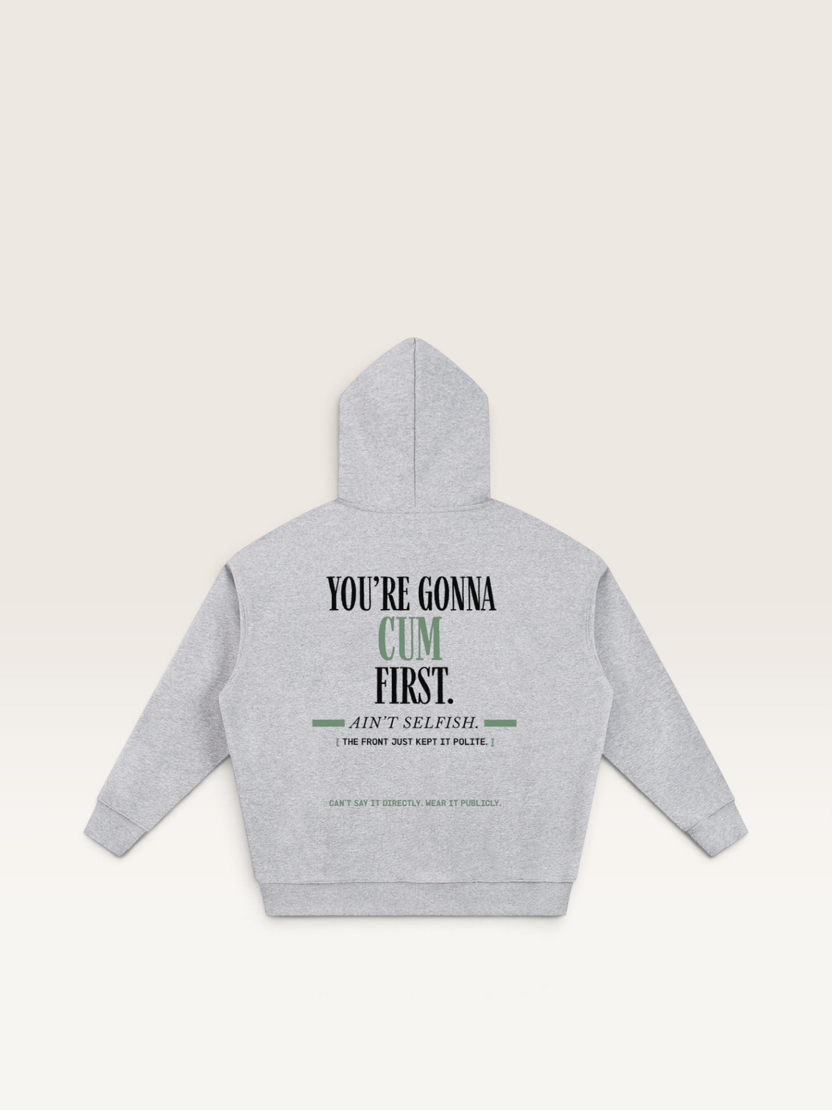 Flower Gray - YOU'LL LEAVE MARKS HOODIE, WEARCAPTION heavyweight oversized back view