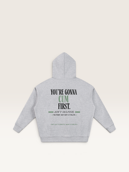 Flower Gray - YOU'LL LEAVE MARKS HOODIE, WEARCAPTION heavyweight oversized back view