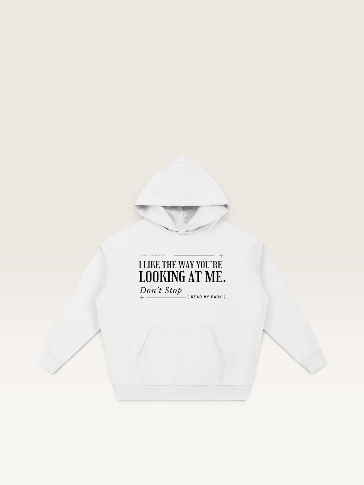 Apricot - THE WAY YOU'RE LOOKING AT ME HOODIE, WEARCAPTION heavyweight oversized editorial view