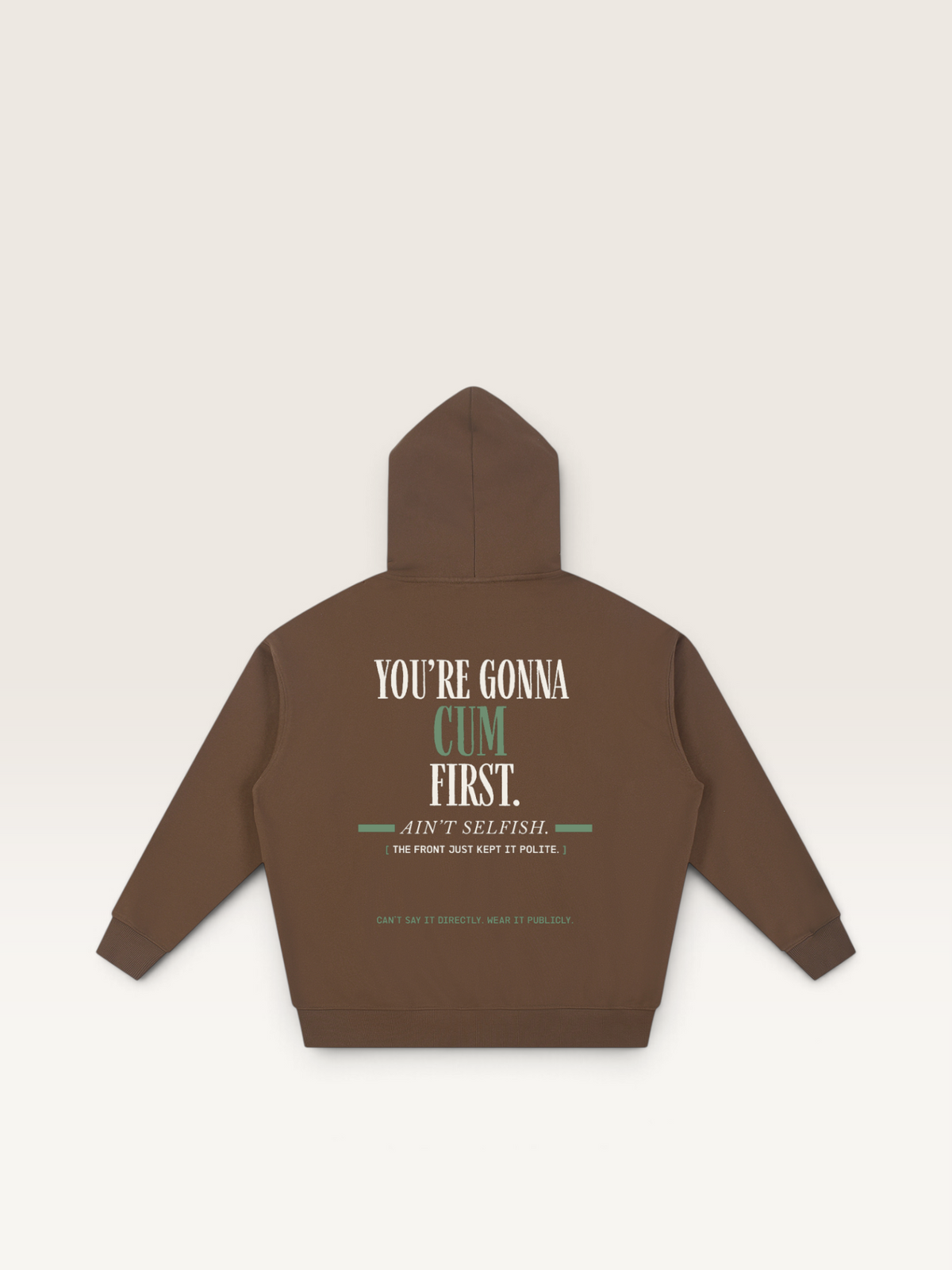 Coffee - YOU'LL LEAVE MARKS HOODIE, WEARCAPTION heavyweight oversized back view