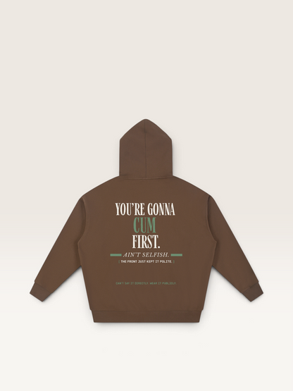 Coffee - YOU'LL LEAVE MARKS HOODIE, WEARCAPTION heavyweight oversized back view
