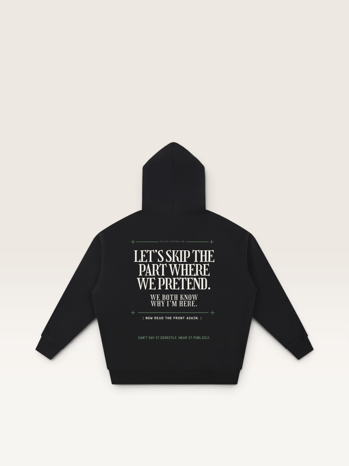 Black - I'LL STAY IF YOU ASK HOODIE, WEARCAPTION heavyweight oversized back view