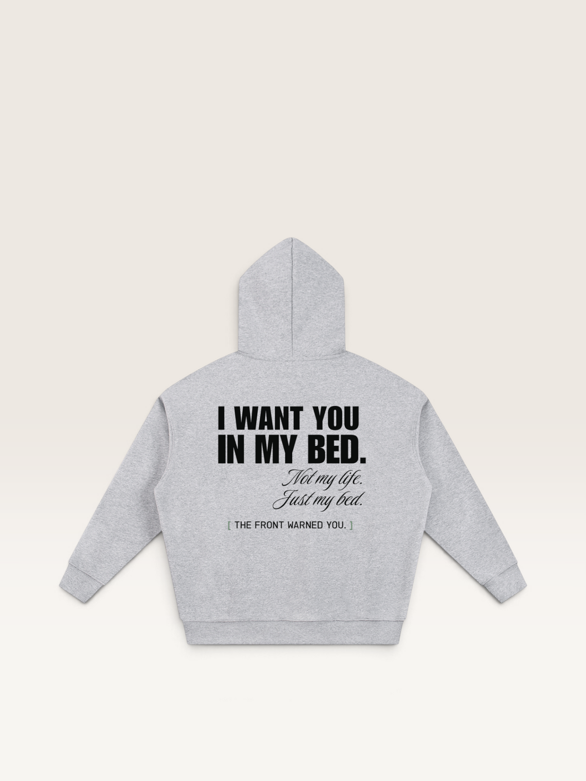 Flower Gray - DON'T READ MY BACK HOODIE, WEARCAPTION heavyweight oversized back view