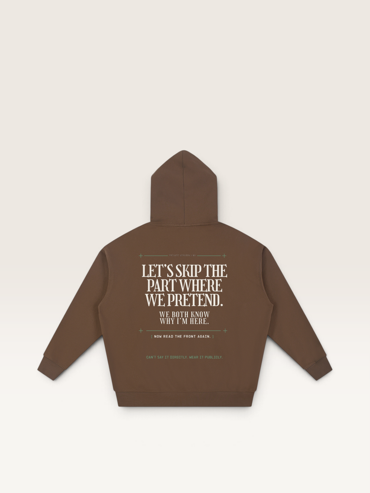 Coffee - I'LL STAY IF YOU ASK HOODIE, WEARCAPTION heavyweight oversized back view