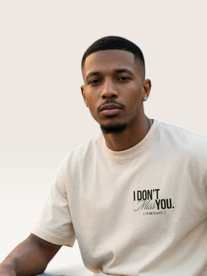 Mild Apricot- I DON'T MISS YOU TEE, oversized heavyweight cotton