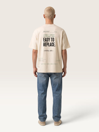 Mild Apricot - WEARCAPTION heavyweight cotton oversized t-shirt with white graphic text I'M HAPPY YOU MOVED ON
