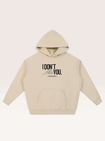 Apricot - I DON'T MISS YOU HOODIE, oversized heavyweight cotton-poly fleece