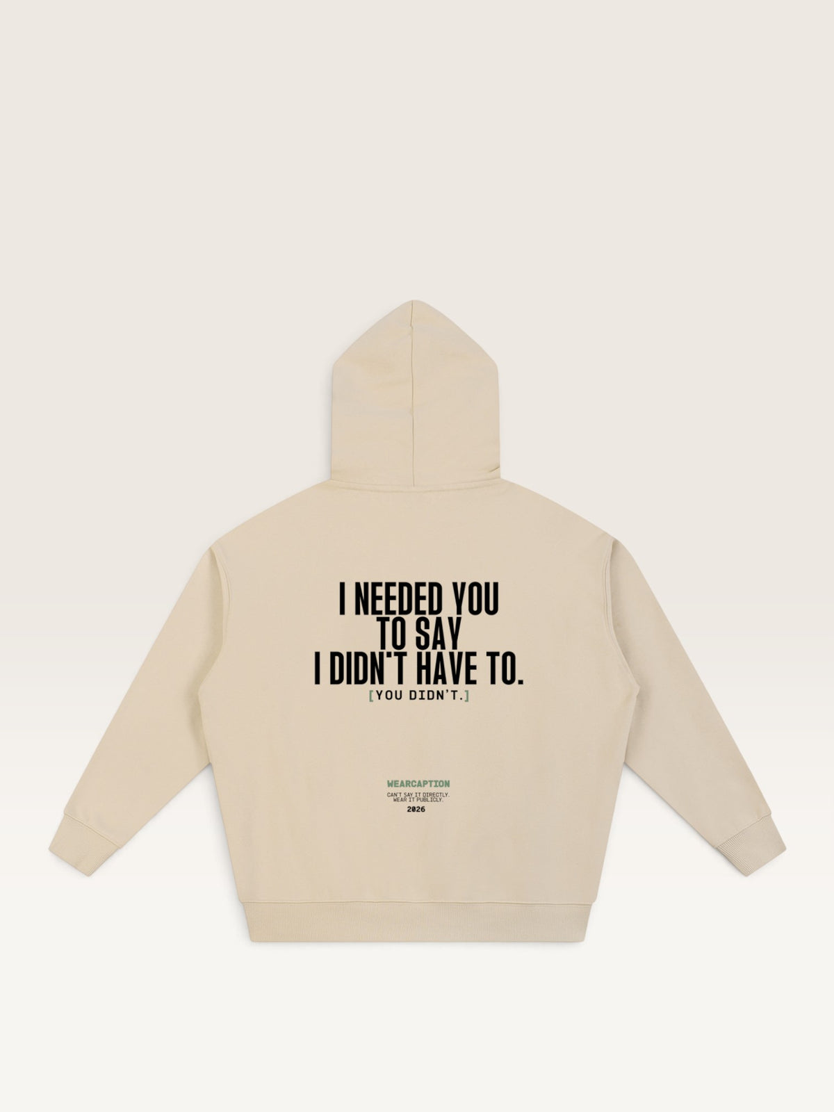 Apricot - I SAID I COULD HANDLE IT HOODIE, oversized heavyweight cotton-poly fleece