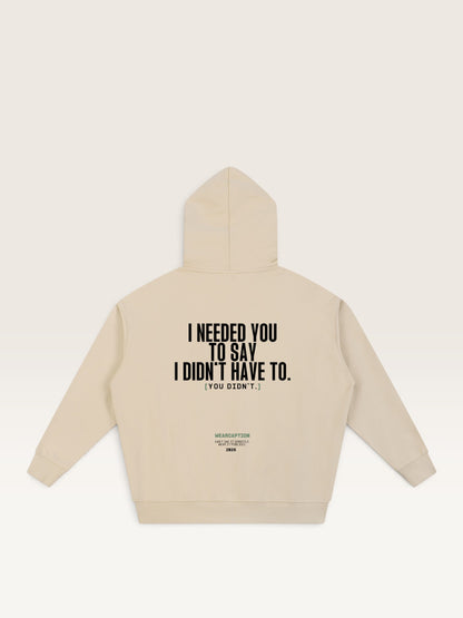 Apricot - I SAID I COULD HANDLE IT HOODIE, oversized heavyweight cotton-poly fleece
