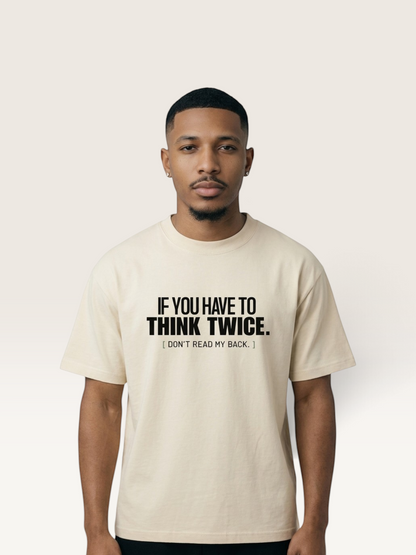 Mild Apricot - DON'T READ MY BACK TEE, WEARCAPTION heavyweight oversized front view worn by man