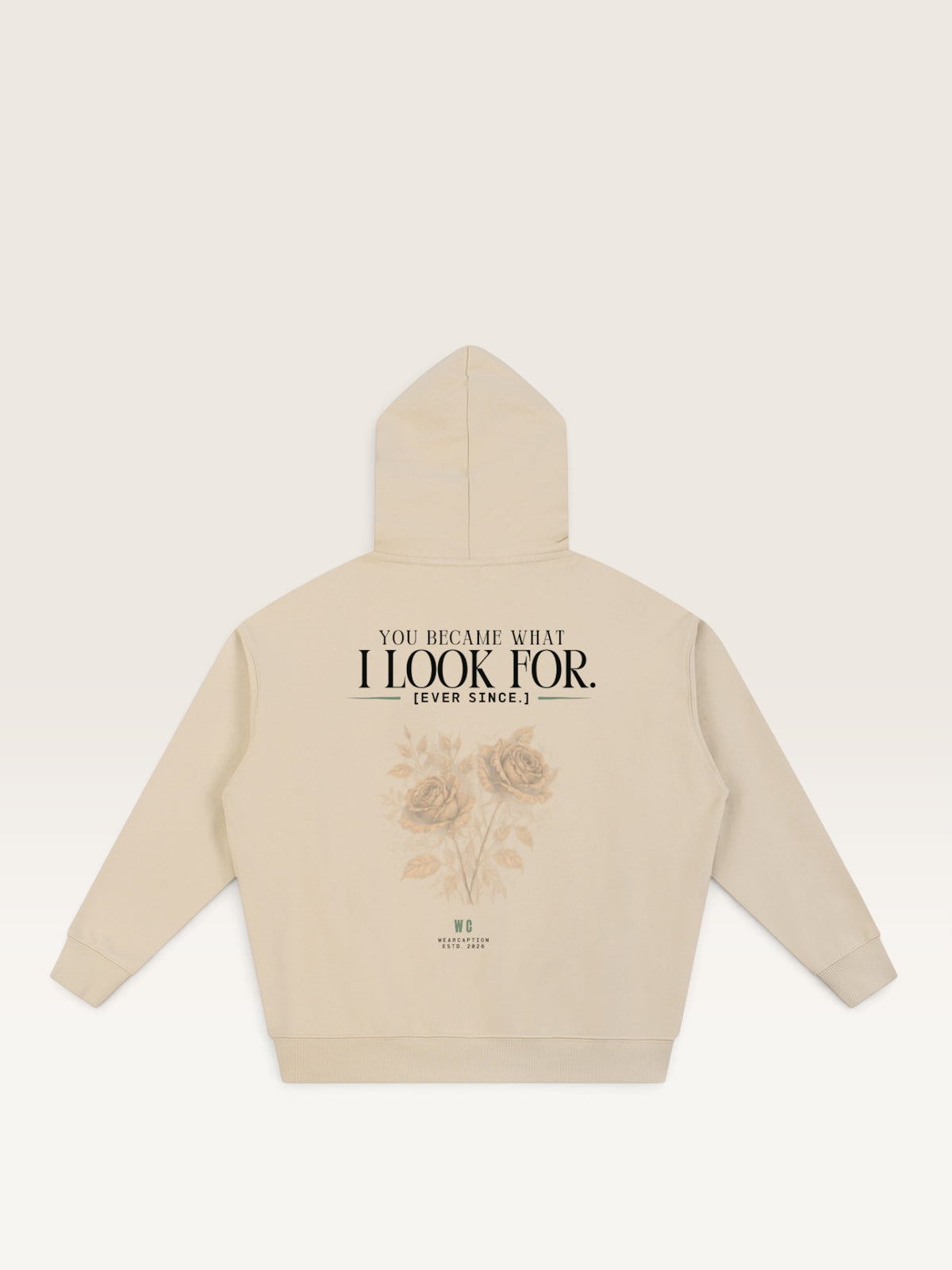 Apricot - YOU WEREN'T MY TYPE HOODIE, oversized heavyweight cotton-poly fleece