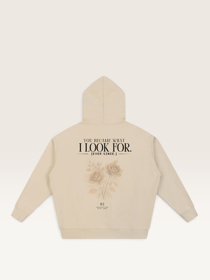 Apricot - YOU WEREN'T MY TYPE HOODIE, oversized heavyweight cotton-poly fleece