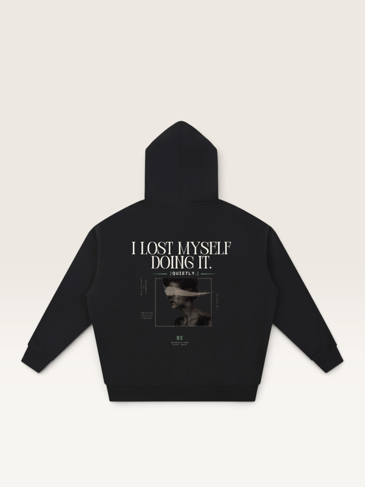 Black - I MADE YOU PROUD HOODIE, oversized heavyweight cotton-poly fleece