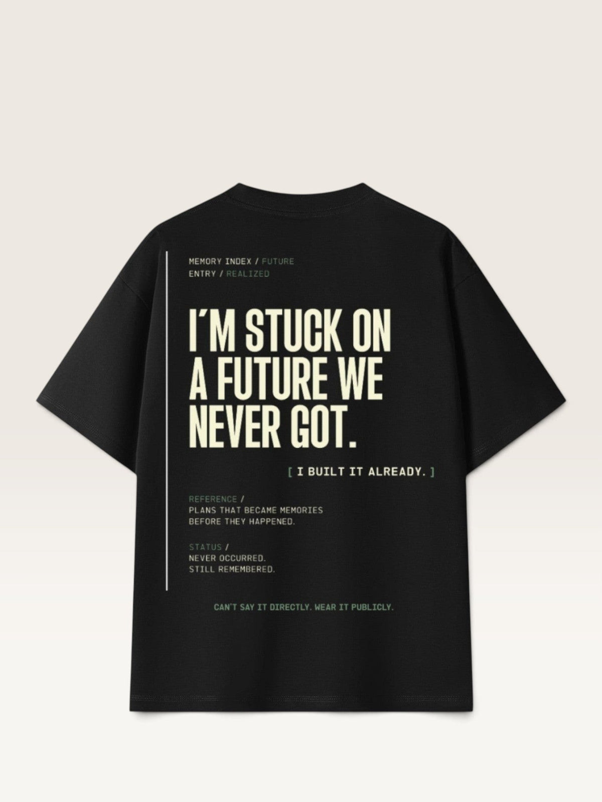 Black  WEARCAPTION black heavyweight cotton oversized t-shirt with white graphic text print on the back