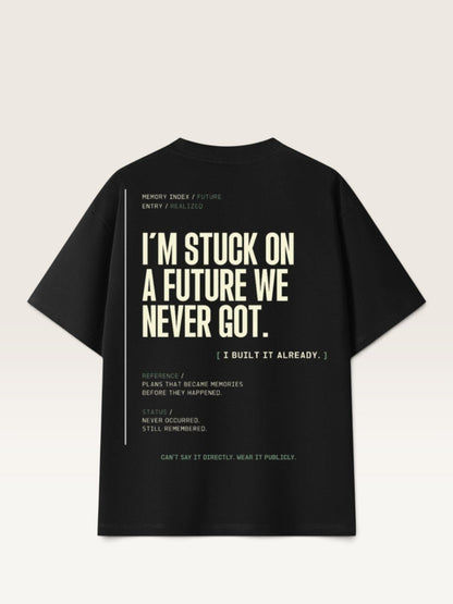 Black  WEARCAPTION black heavyweight cotton oversized t-shirt with white graphic text print on the back