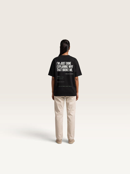 Black WEARCAPTION heavyweight cotton oversized t-shirt with white I'M NOT COLD graphic print on the chest.