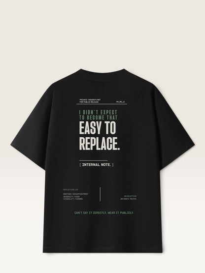 Black - WEARCAPTION heavyweight cotton oversized t-shirt with white graphic text I'M HAPPY YOU MOVED ON