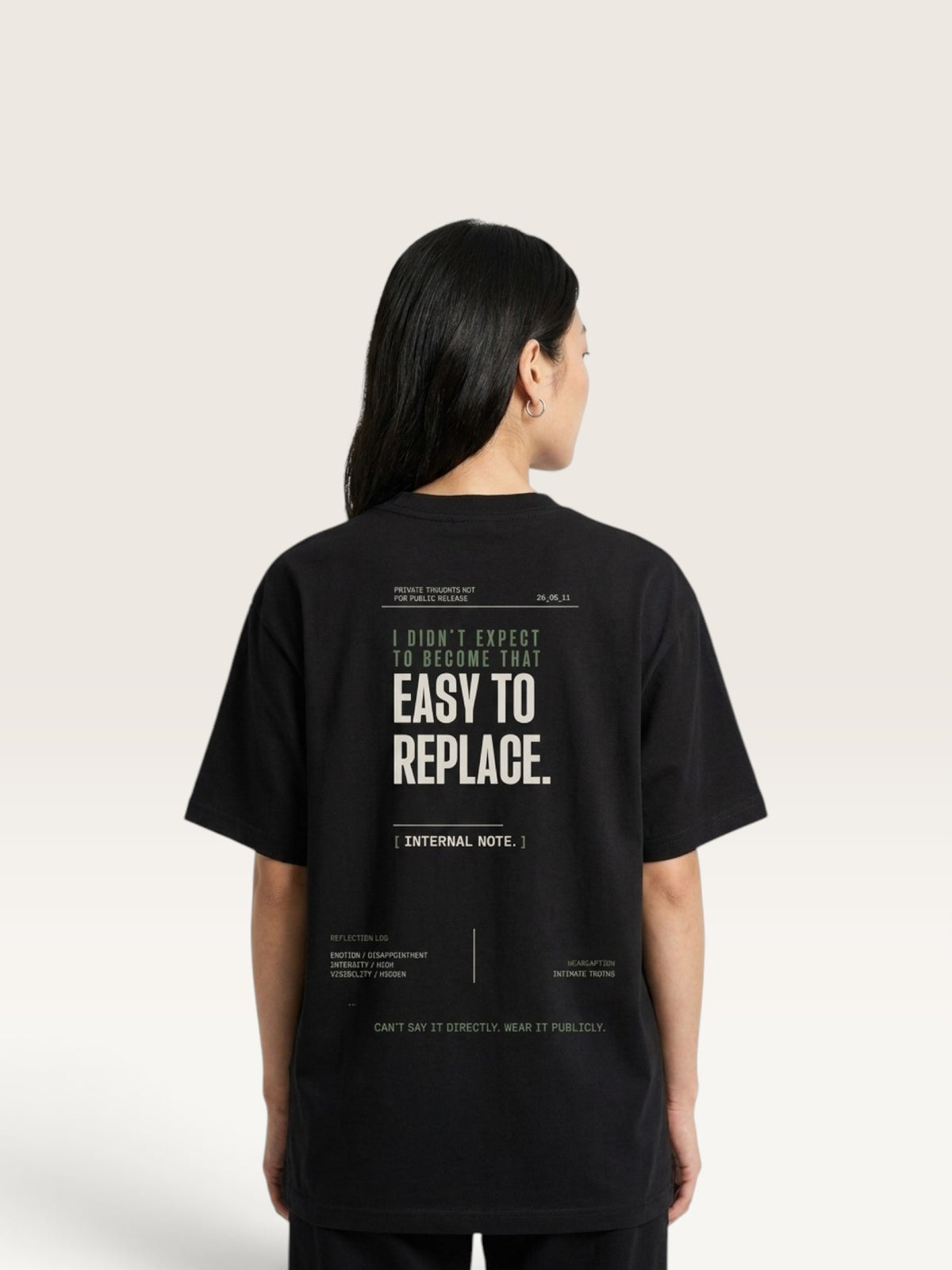 Black - WEARCAPTION heavyweight cotton oversized t-shirt with white graphic text I'M HAPPY YOU MOVED ON
