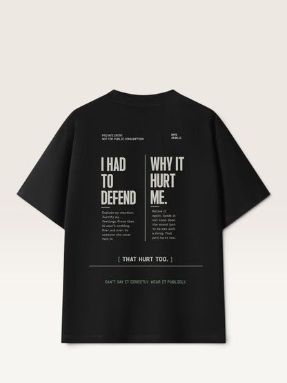 Black WEARCAPTION black heavyweight cotton t-shirt with white and green typographic back print in an oversized boxy fit.