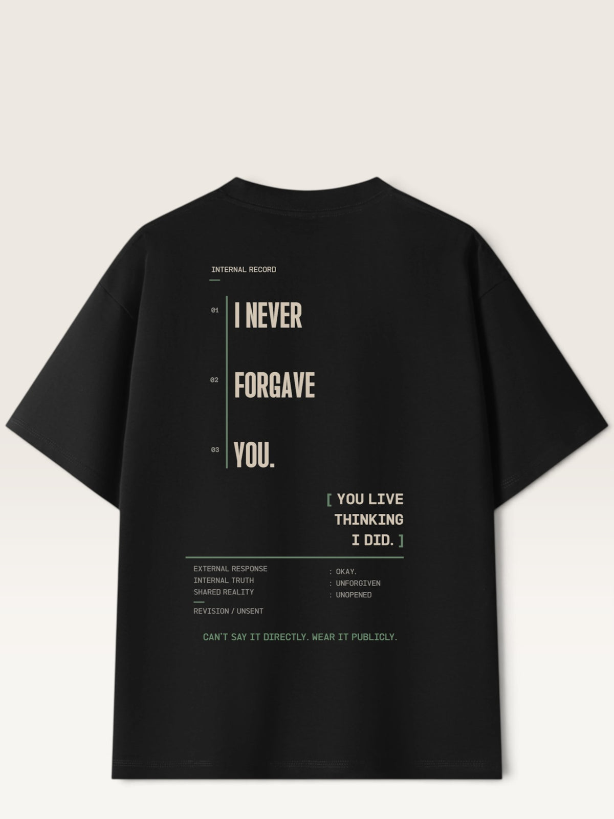 Black - heavyweight cotton oversized t-shirt with I SAID OKAY graphic print on the front