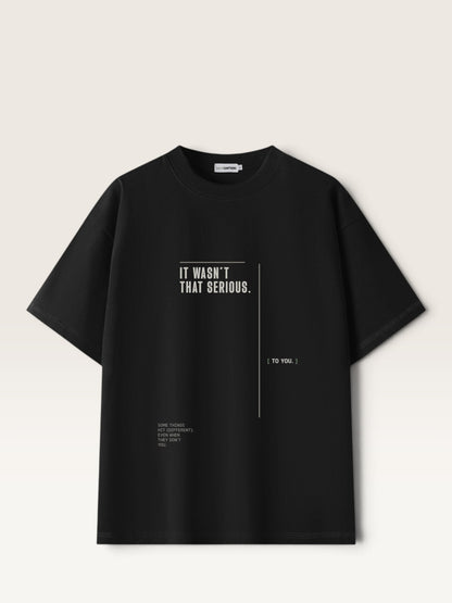 Black WEARCAPTION black heavyweight cotton oversized t-shirt with white typographic front print and boxy editorial fit.