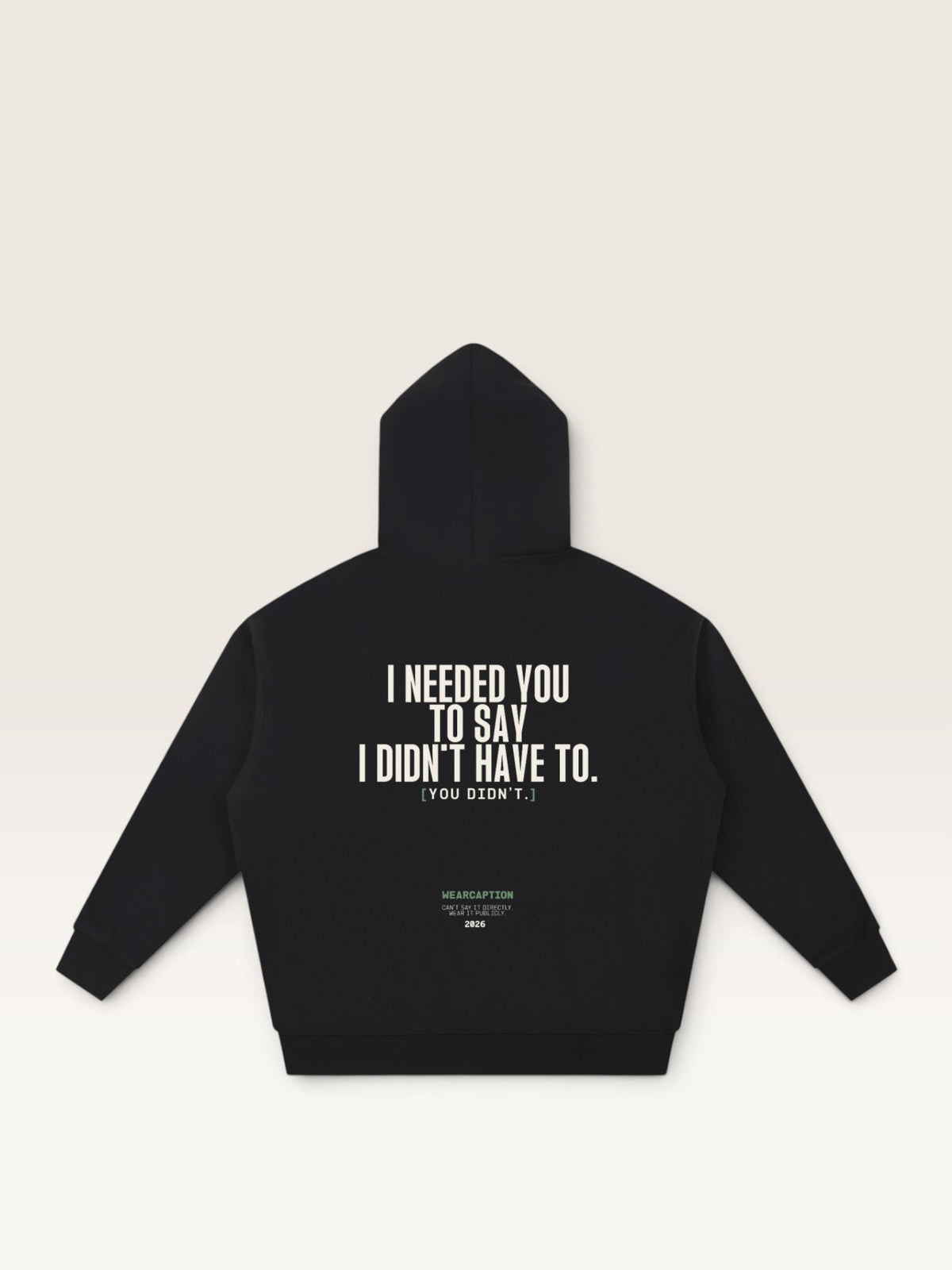 Black - I SAID I COULD HANDLE IT HOODIE, oversized heavyweight cotton-poly fleece