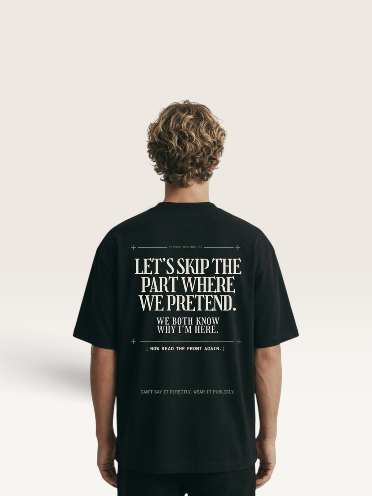 Black - I'LL STAY IF YOU ASK TEE, WEARCAPTION heavyweight oversized back view