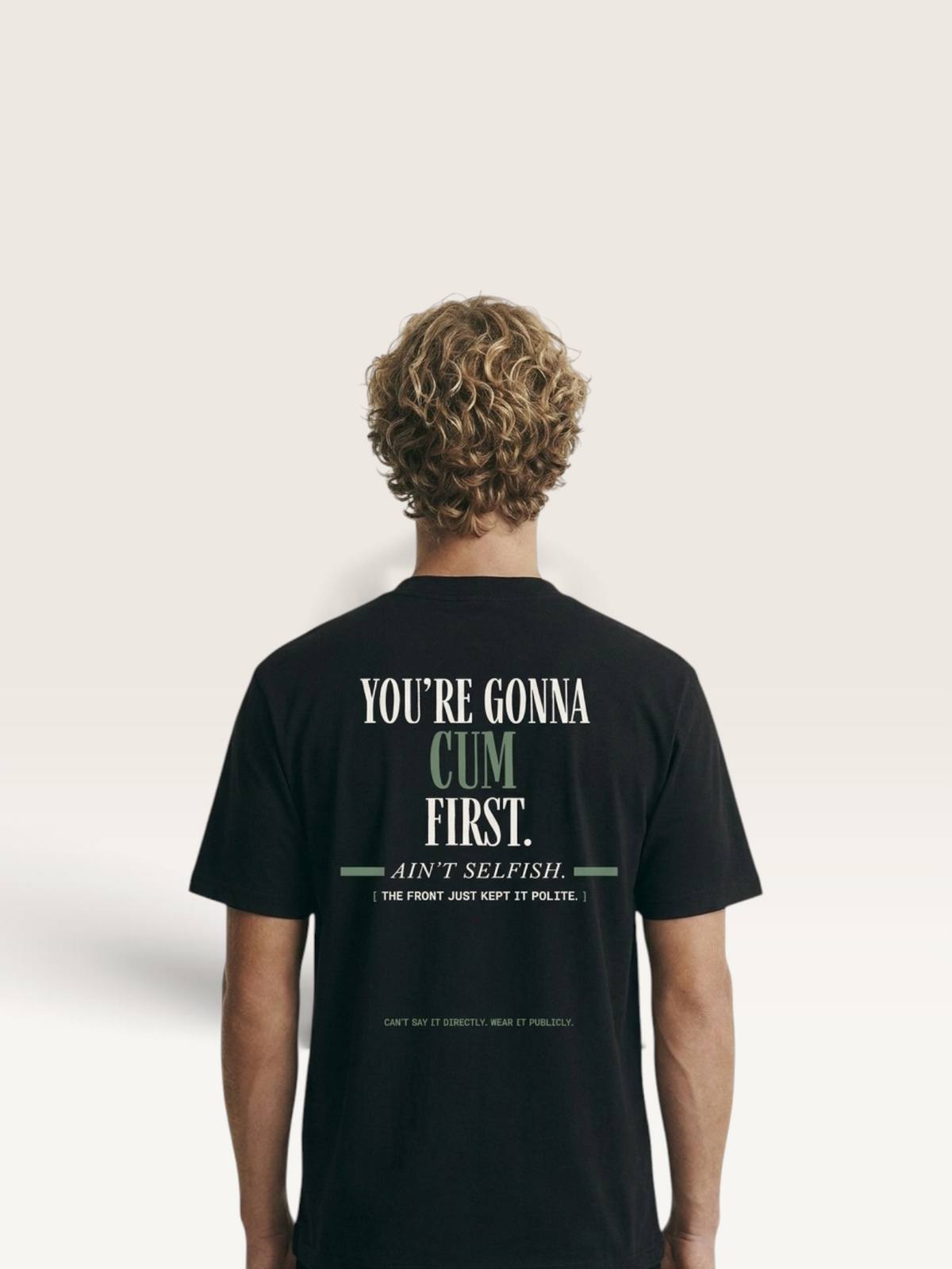 Black - YOU'LL LEAVE MARKS TEE, WEARCAPTION heavyweight oversized back view worn by man