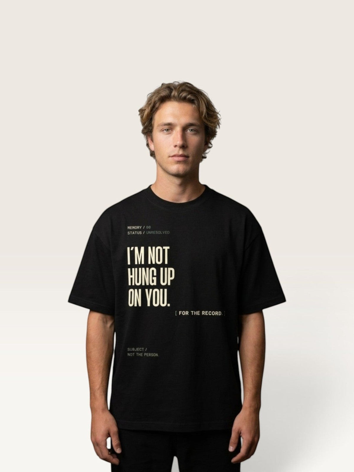 Black  WEARCAPTION black heavyweight cotton oversized t-shirt with white graphic text on the front chest