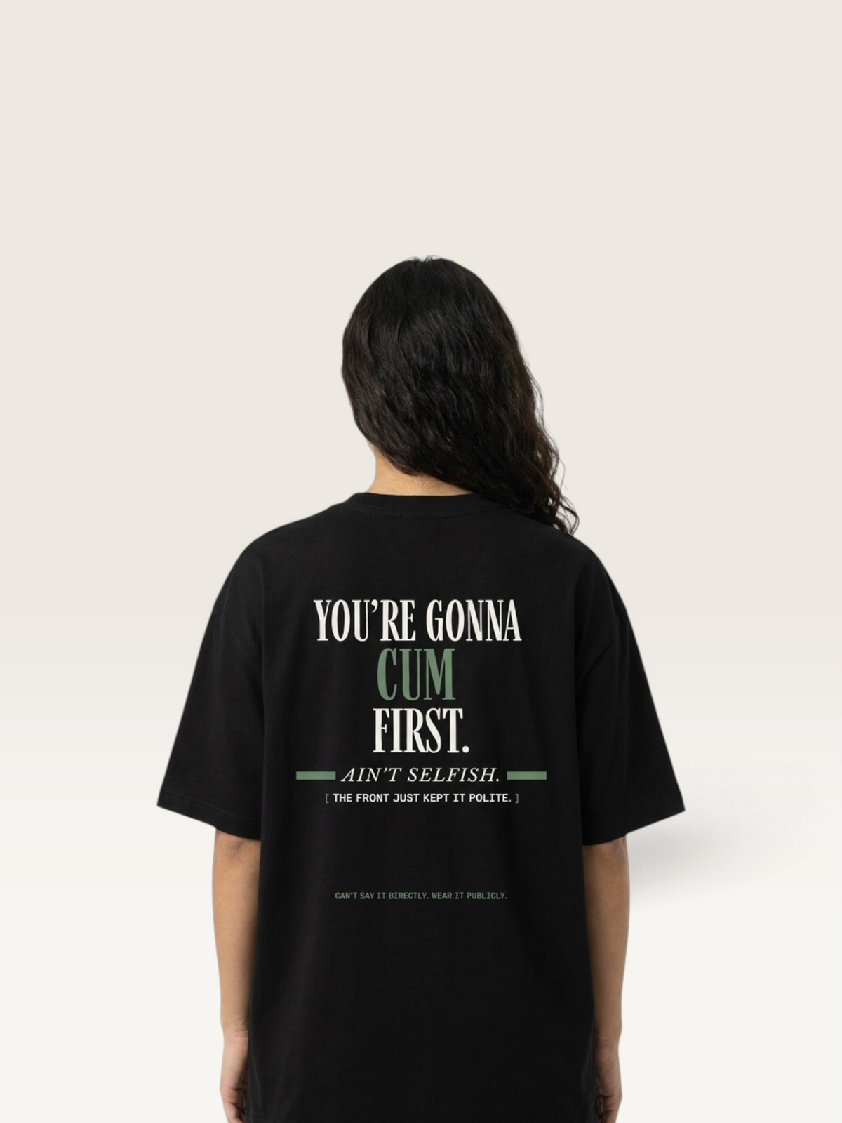 Black - YOU'LL LEAVE MARKS TEE, WEARCAPTION heavyweight oversized back view worn by woman